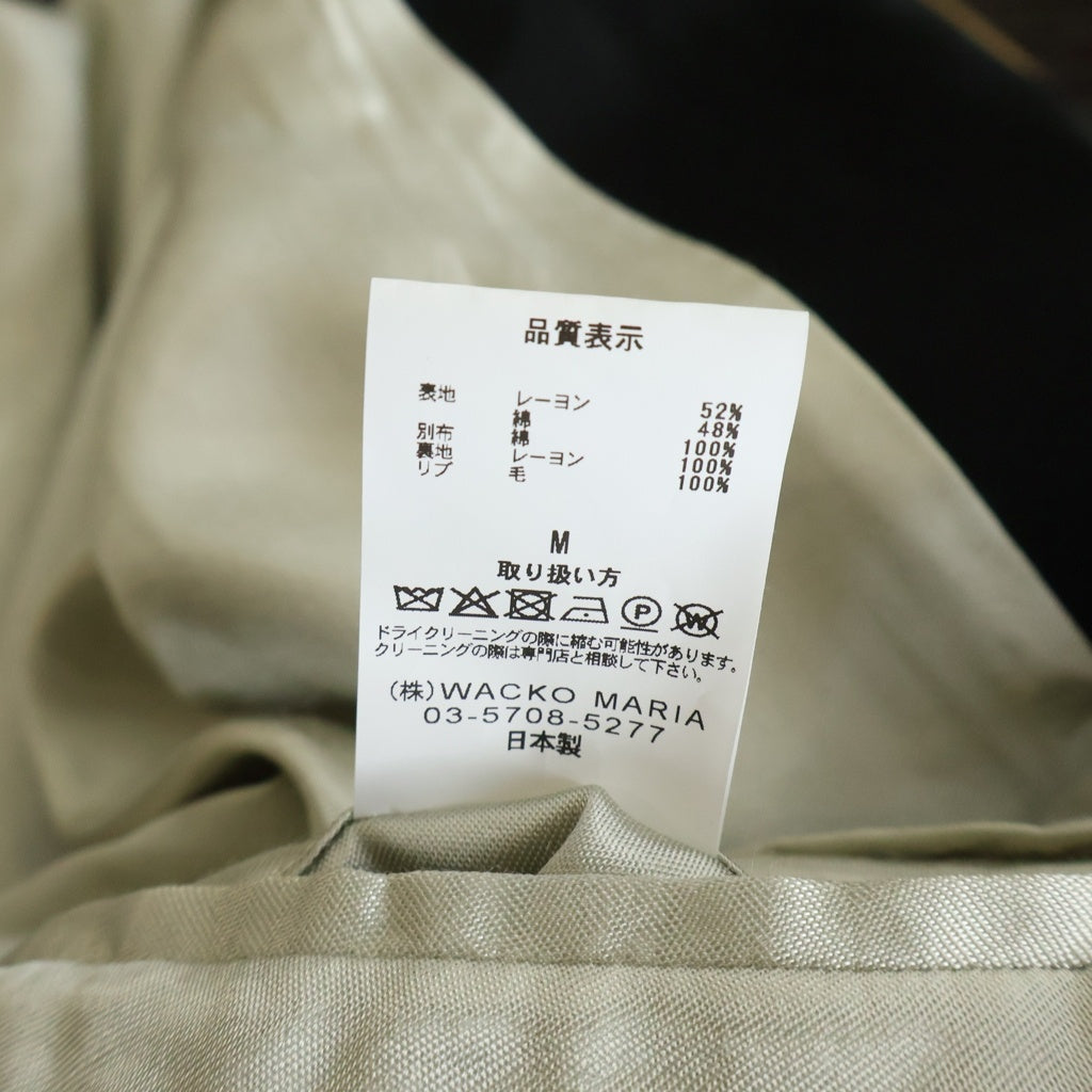 WACKO MARIA(ワコマリア) ×WOLF'S HEAD ×ウルフズヘッド 26SS 50'S JACKET スカル切替 スウィングトップ ジャケットWOLFSHEAD-WM-BL20 ブラック