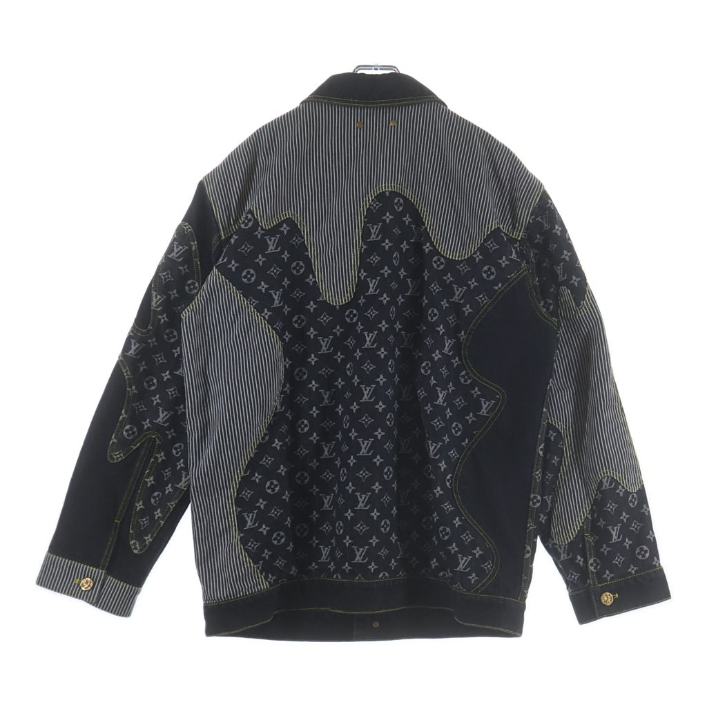 LOUIS VUITTON(ルイヴィトン) 22SS ×NIGO MONOGRAM CRAZY DENIM JACKET ニゴ モノグラム クレイジー ワークウエアデニムジャケット ブラック RM221M UZD HMA20E