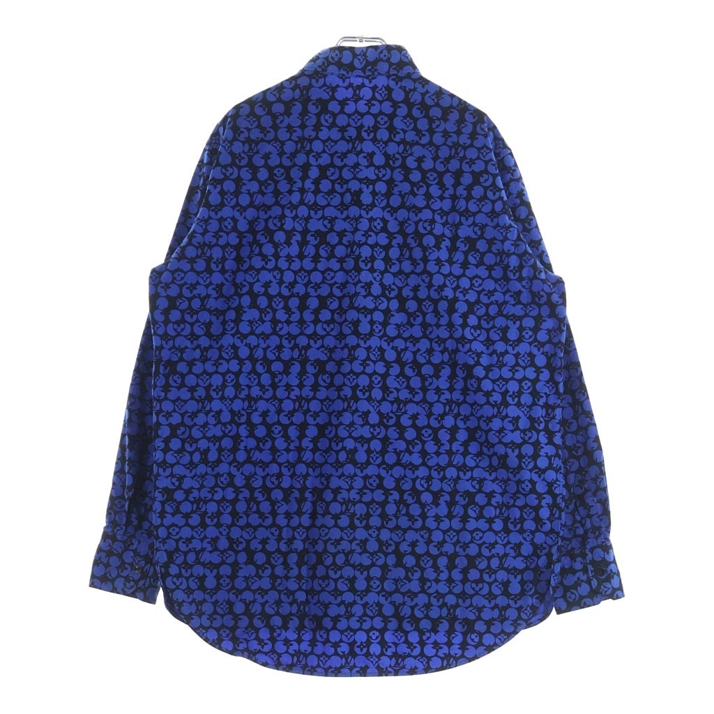 LOUIS VUITTON(ルイヴィトン) 19AW パーフォレーテッド モノグラムパターン DNA レギュラーカラー 長袖シャツ ブルー RM192M ORS HHS20W