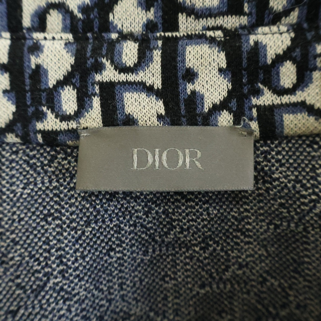 DIOR(ディオール) 20SS Oblique Overshirt 総柄オブリークロゴ 長袖コットンシャツ グレー/ネイビー 023M550AT099