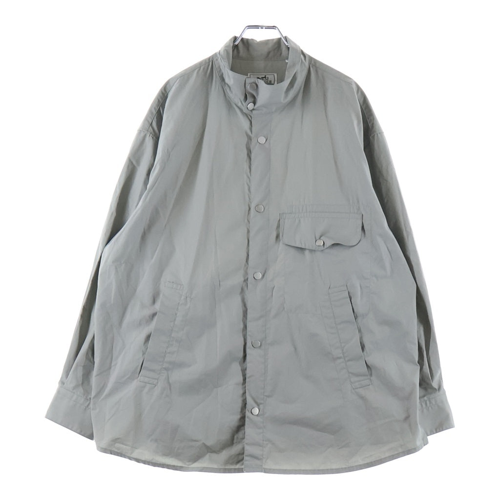 HERMES(エルメス) BOXY FIT OVERLAP POCKET COTTON SHIRT ボクシーフィット コットン長袖シャツ グレー H466100H2