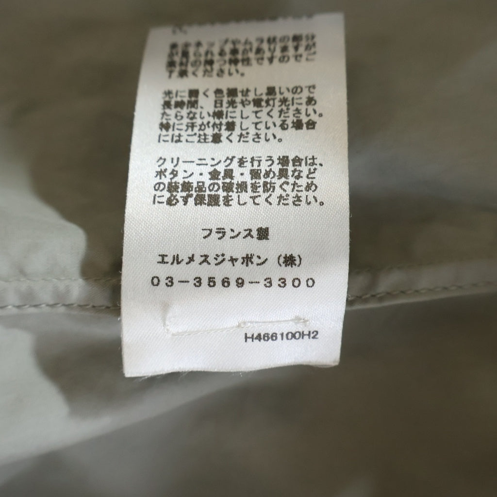 HERMES(エルメス) BOXY FIT OVERLAP POCKET COTTON SHIRT ボクシーフィット コットン長袖シャツ グレー H466100H2