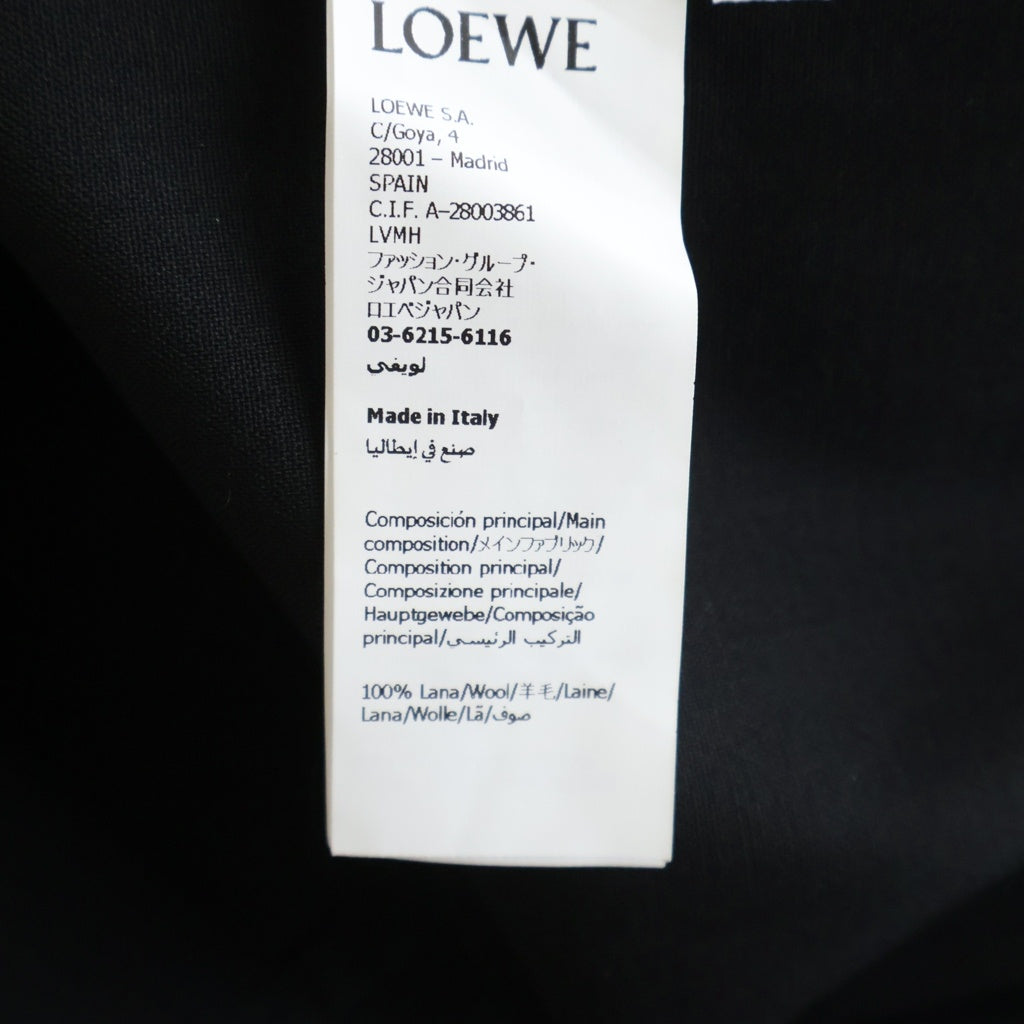 LOEWE(ロエベ) ロゴエンブロイダリー ショートスリーブ オープンカラー 半袖 開襟シャツ ブラック H526Y05B6