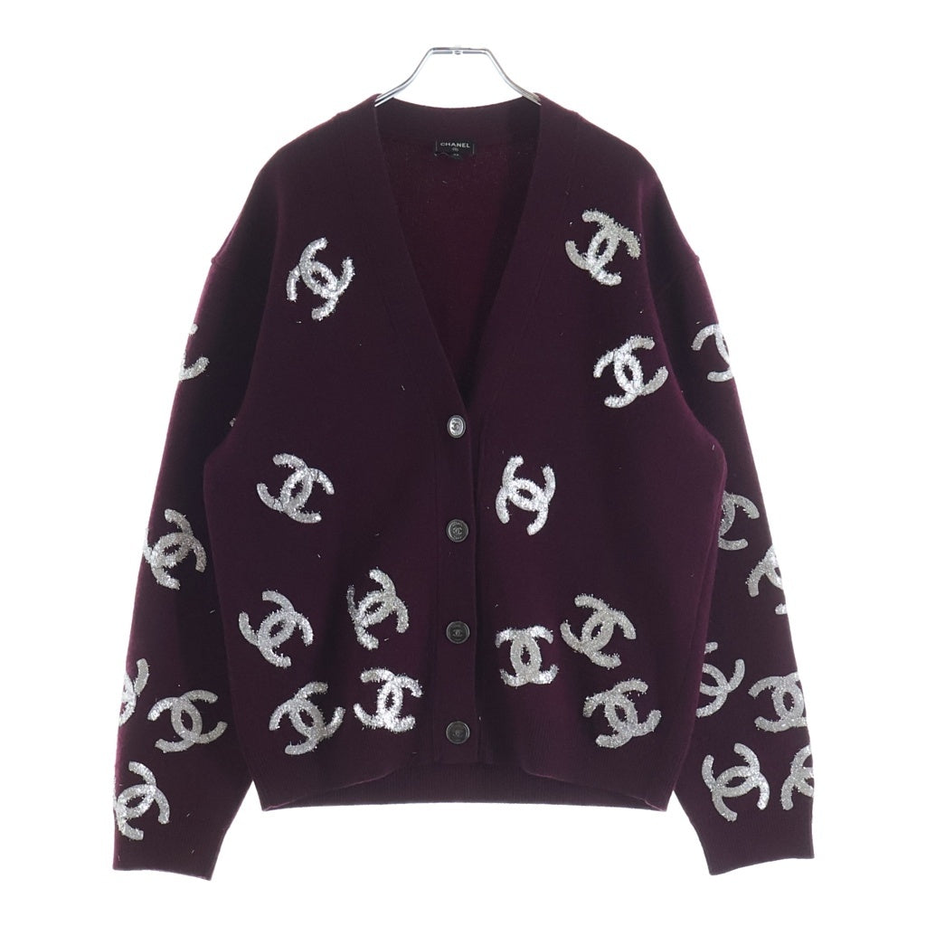 CHANEL(シャネル) アンサンブル グリッターココマークカシミアカーディガン レッド P72997K10494 レディース