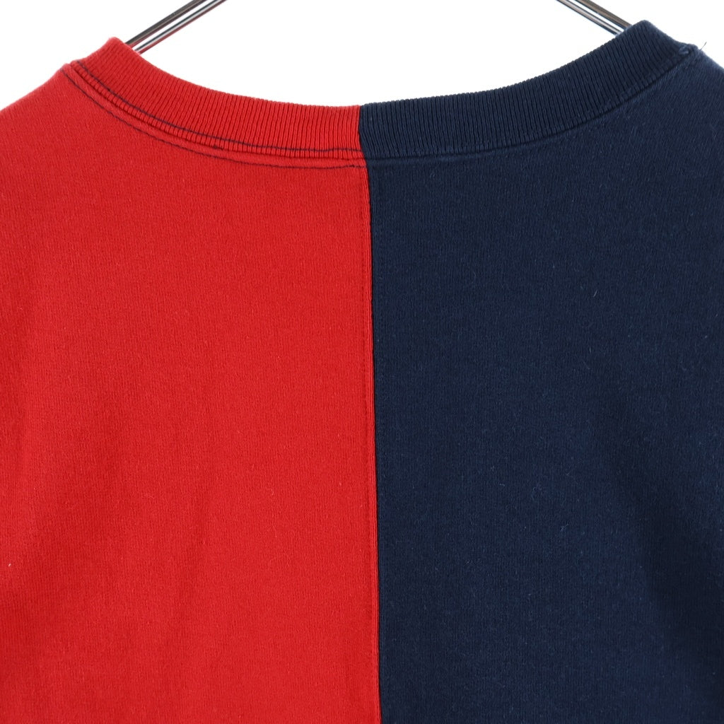 SUPREME(シュプリーム) 18AW Split Crewneck Sweatshirt スプリット クルーネック バイカラー スウェットトレーナー ネイビー/レッド