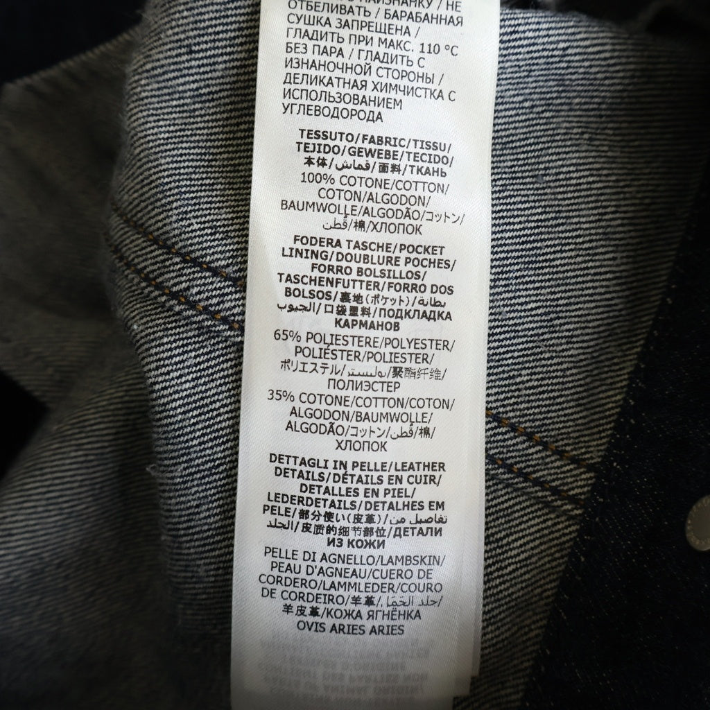 Alexander McQueen(アレキサンダーマックイーン) CROPPED DENIM JACKET レザー レースアップ クロップド デニムジャケット レディース インディゴ 790148