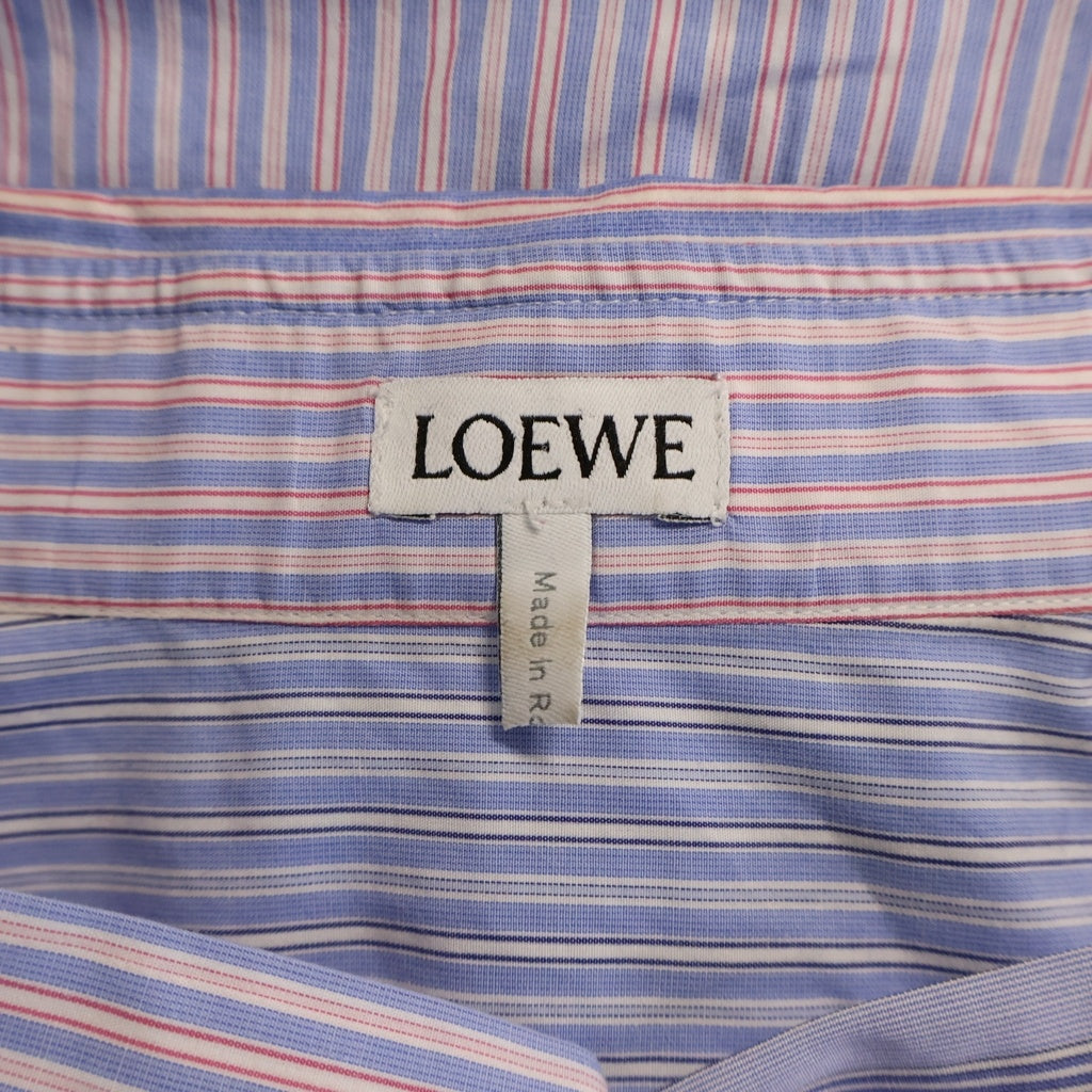 LOEWE(ロエベ) アナグラムエンブロイダリー 切り替えストライプ長袖シャツ マルチ H2299570CG