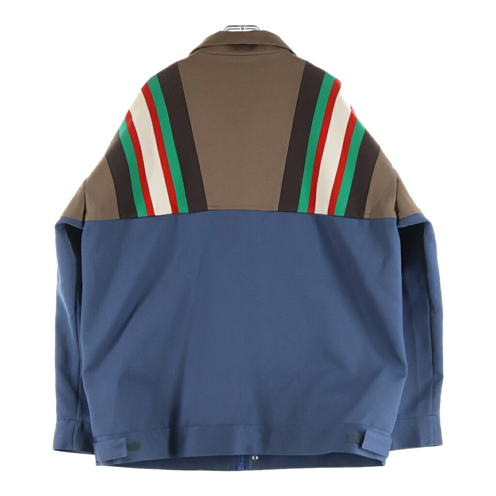 GUCCI(グッチ) 20SS シェリーライン ドリルジップアップ ブルゾン ジャケット ネイビー/ブラウン 614483 Z4203
