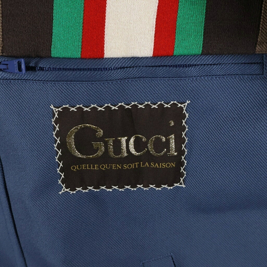 GUCCI(グッチ) 20SS シェリーライン ドリルジップアップ ブルゾン ジャケット ネイビー/ブラウン 614483 Z4203