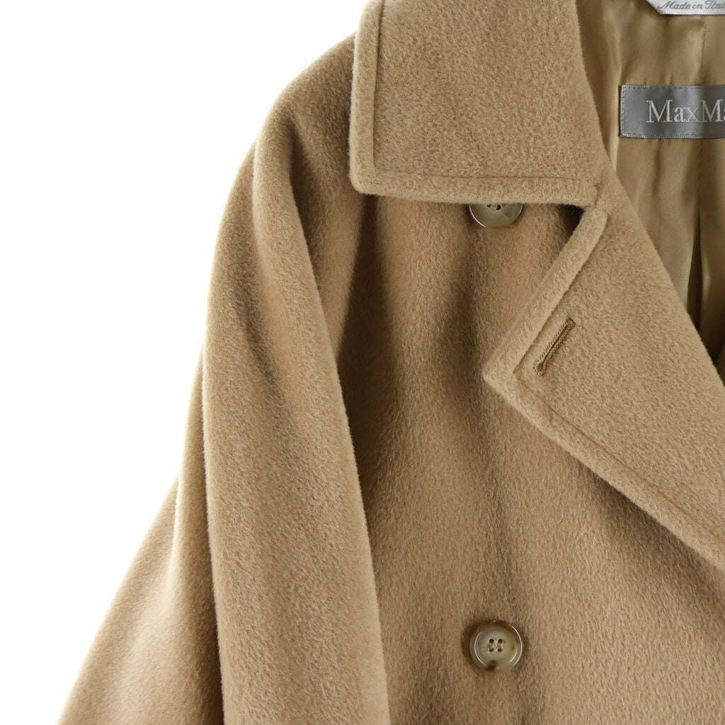 Max Mara(マックスマーラ) ダブルブレスト ロングコート レディース 銀タグ キャメル