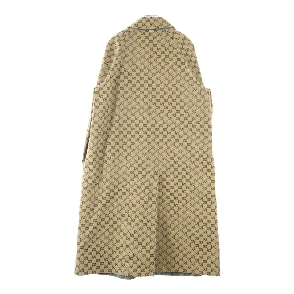 GUCCI(グッチ) GGモノグラムリバーシブルステンカラーコート ロングコート ベージュ/ブラウン 691913 ZAI4G