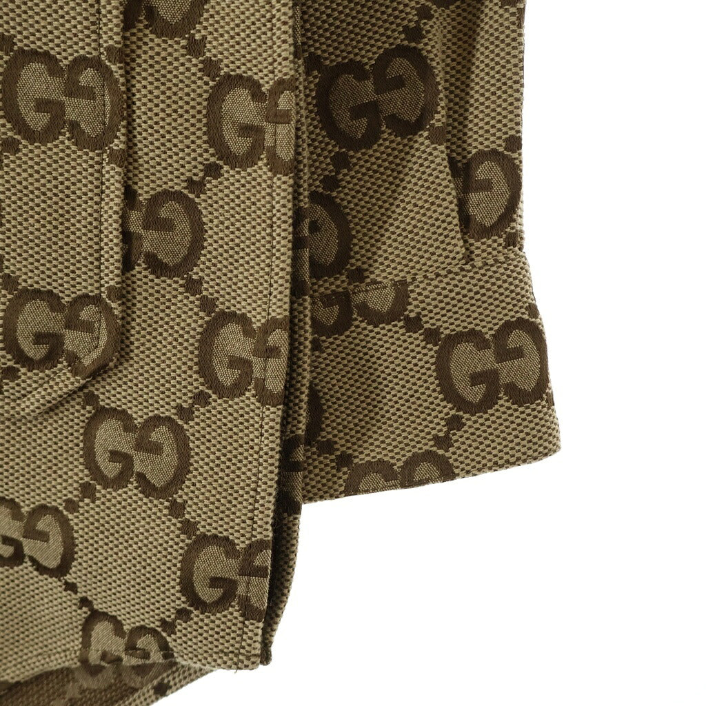 GUCCI(グッチ) マキシGG総柄スタンドカラーキャンバス長袖シャツ ベージュ 669337 ZAHT5