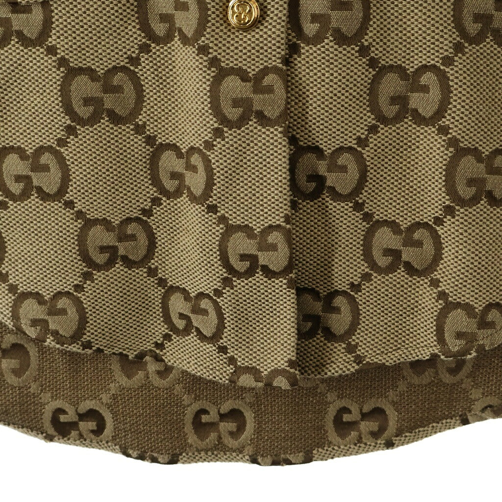 GUCCI(グッチ) マキシGG総柄スタンドカラーキャンバス長袖シャツ ベージュ 669337 ZAHT5