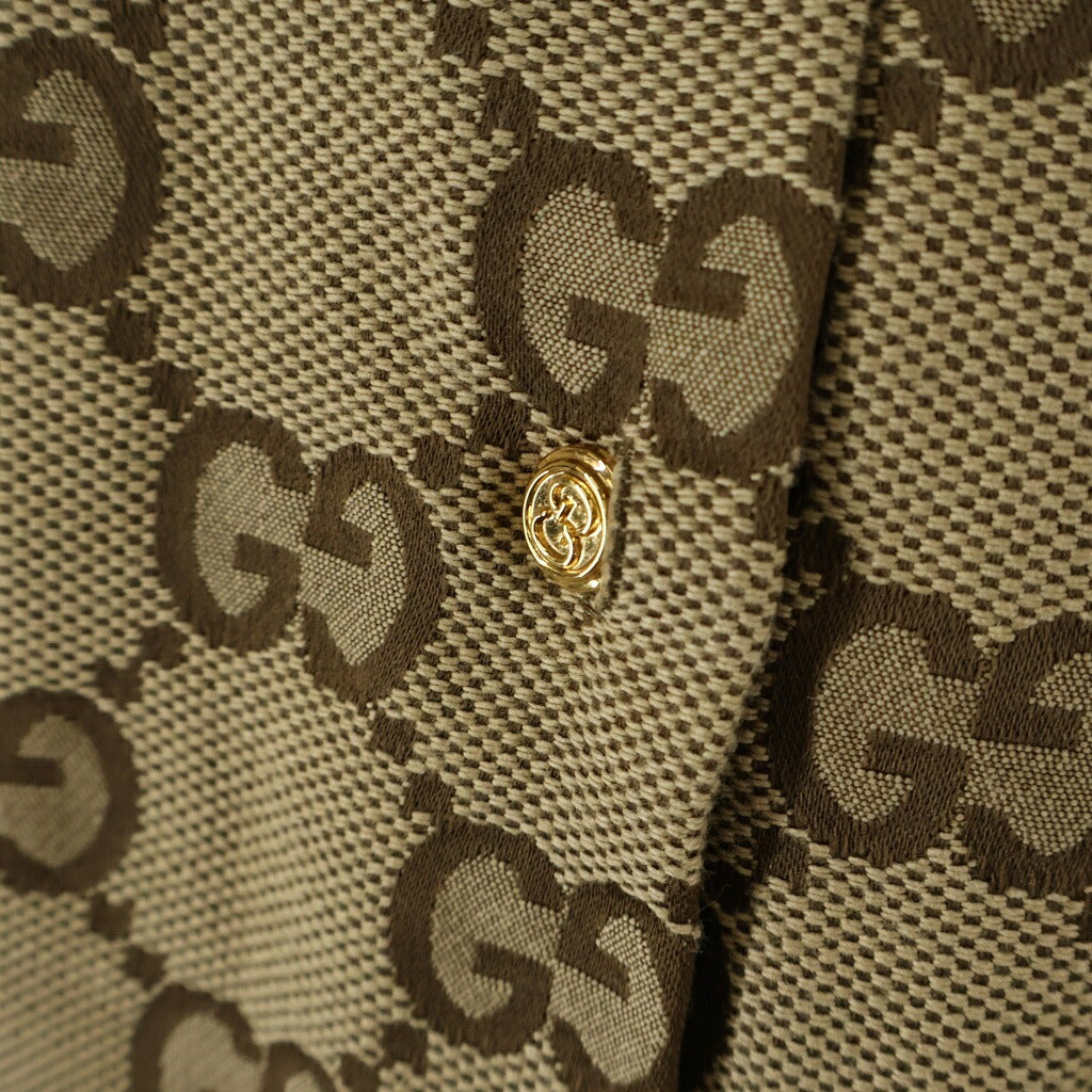 GUCCI(グッチ) マキシGG総柄スタンドカラーキャンバス長袖シャツ ベージュ 669337 ZAHT5