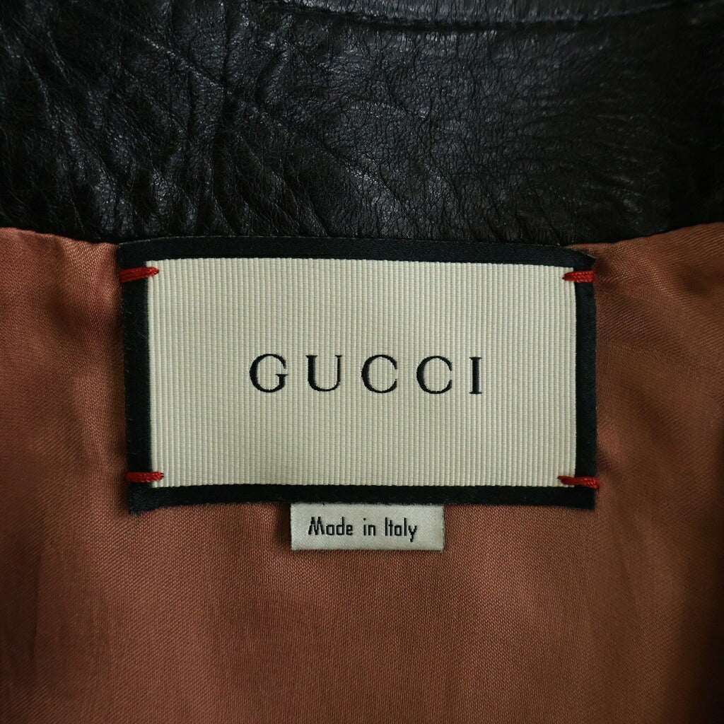 GUCCI(グッチ) シェリーラインレザージャケット ブラック レディース 547357 XN681