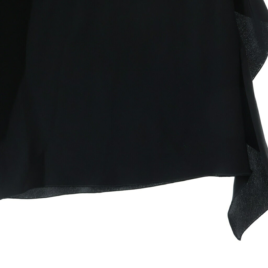 CHANEL(シャネル) Capri Side Ruffle Pants ラインストーン ココマークボタン カプリ サイドラッフル シルク フレアパンツ レディース ブラック P70020V12320