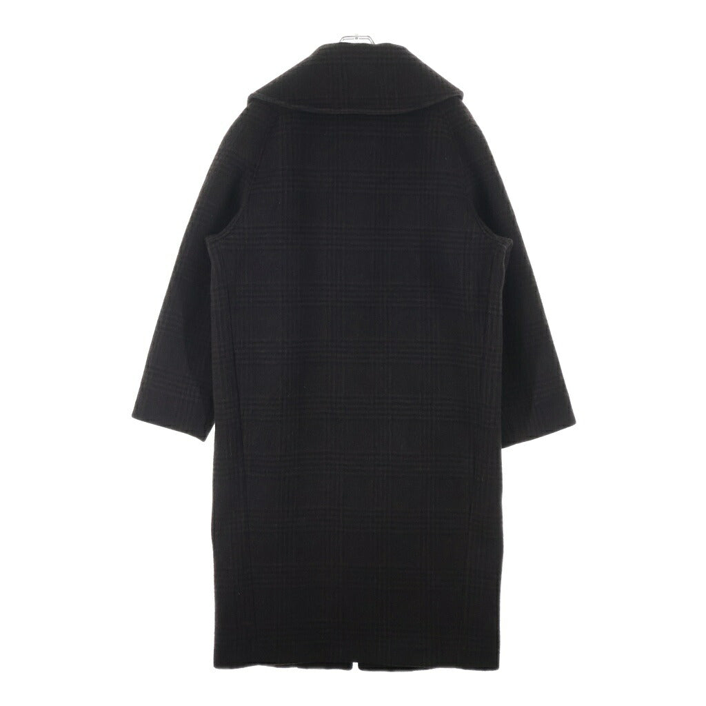 BALENCIAGA(バレンシアガ) 比翼チェックステンカラーオーバーコート ブラウン 594895 TGU03