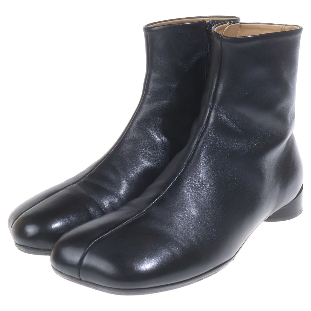 MM6 Maison Margiela(エムエムシックスメゾンマルジェラ) 24AW ANATOMIC ANKLE BOOT サイドジップ レザー ブーツ S59WU0237 ブラック
