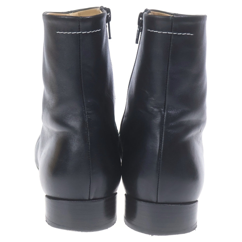 MM6 Maison Margiela(エムエムシックスメゾンマルジェラ) 24AW ANATOMIC ANKLE BOOT サイドジップ レザー ブーツ S59WU0237 ブラック