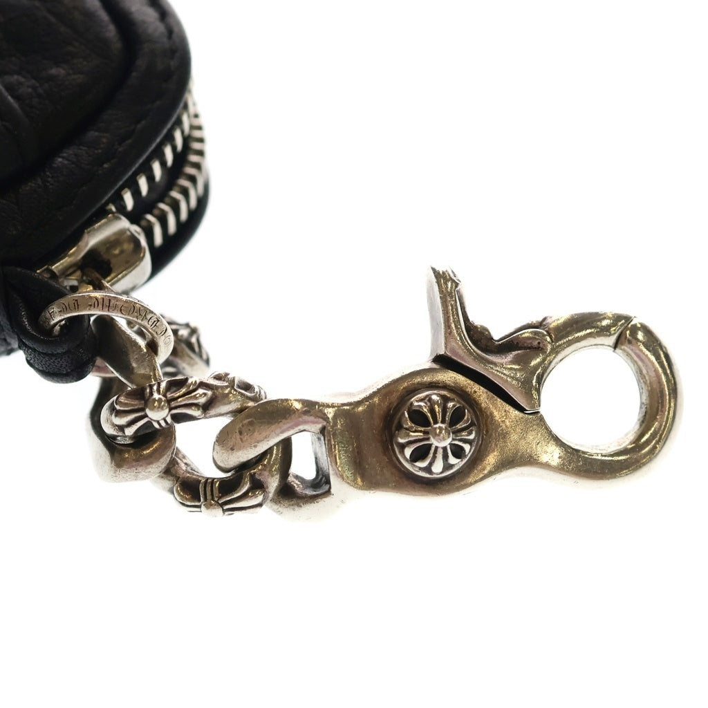 CHROME HEARTS(クロムハーツ) CH PLUS TAKA MICRO LEATHER Air Pods CASE Air podsケース ミニポーチ ファンシーチェーン ブラック/シルバー