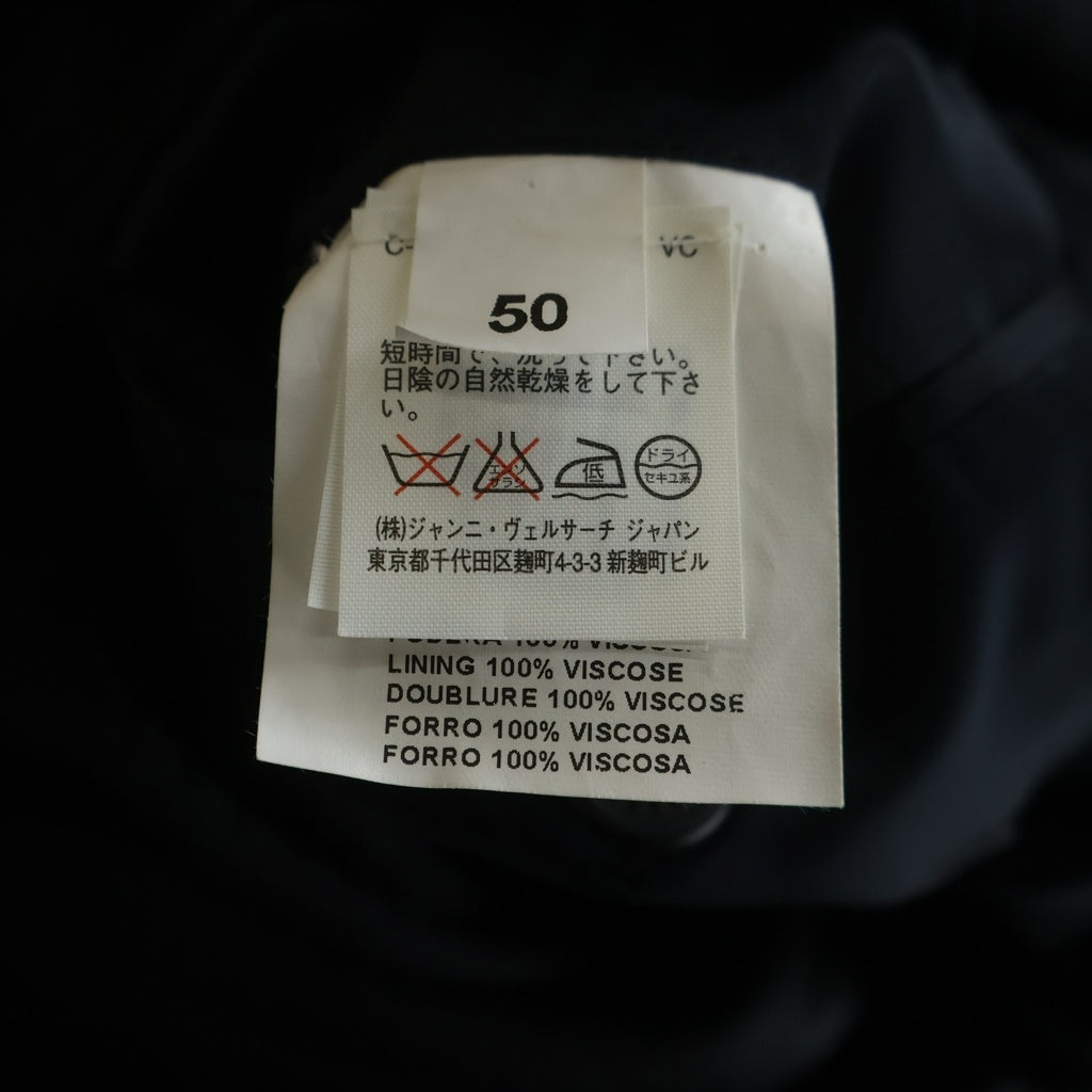 VERSACE(ヴェルサーチ) セットアップスーツ ウール 3B テーラードジャケット スラックスパンツ ブラック 28V1TC