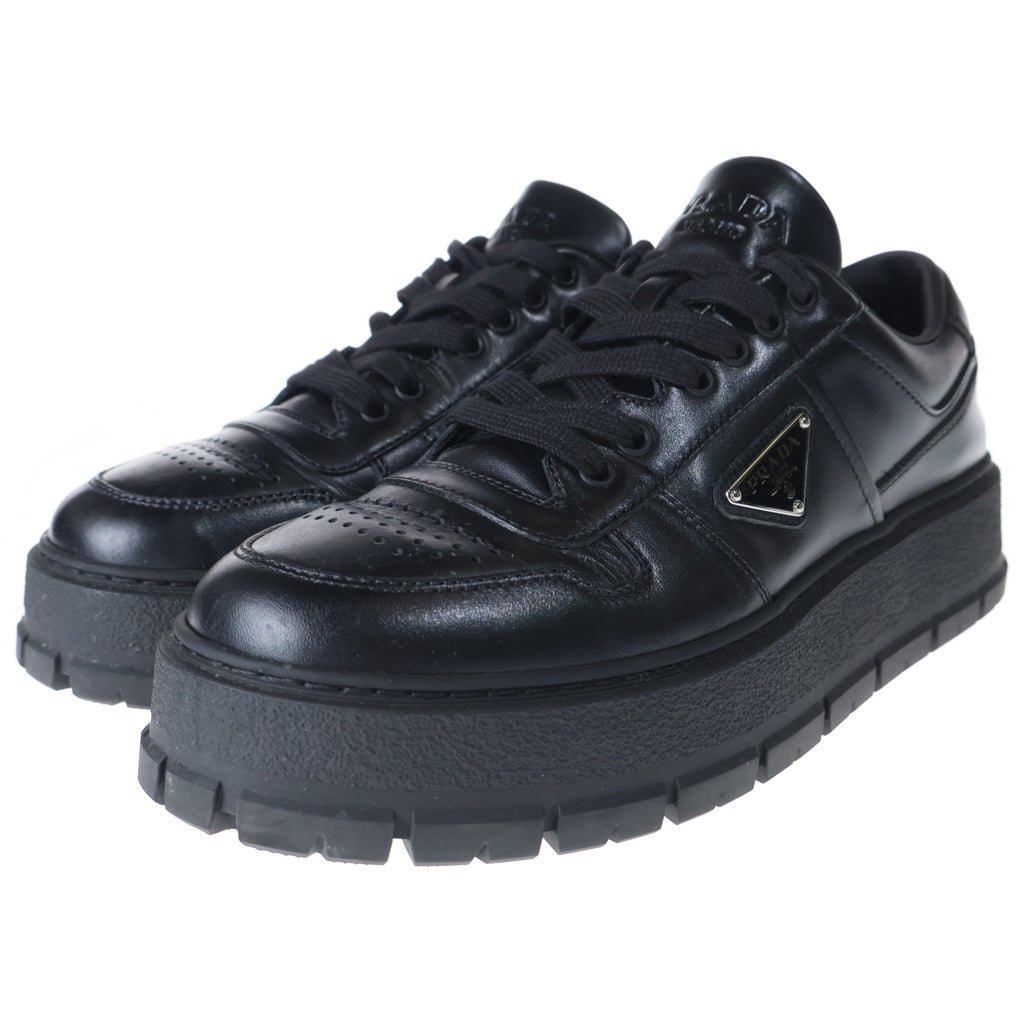 PRADA(プラダ) トライアングルロゴ レザースニーカー ブラック 2EG452