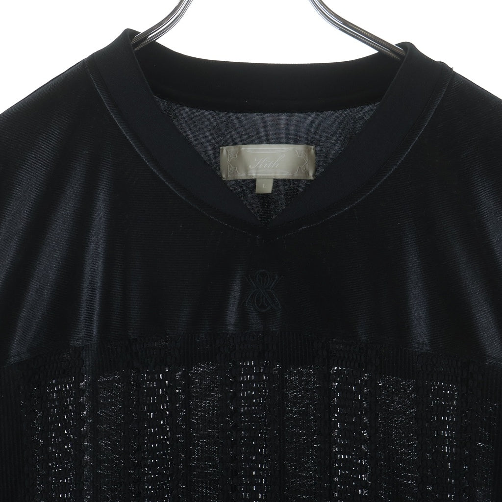 KITH(キス) Mesh Leon Jersey L/S Tee メッシュ ロングスリーブ 長袖Tシャツカットソー ブラック 24-070-060-0020-3-0