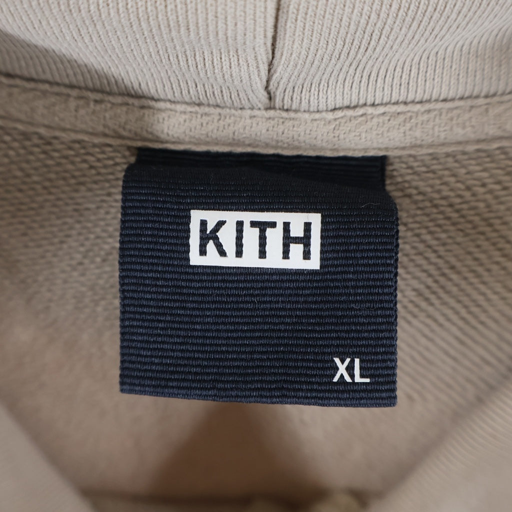 KITH(キス) ロゴ刺繍 コットン プルオーバーパーカー ベージュ 22-070-060-0023-1-0