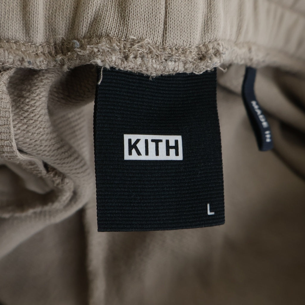 KITH(キス) ロゴ刺繍 コットン スウェットパンツ ベージュ 22-030-060-0001-1-0