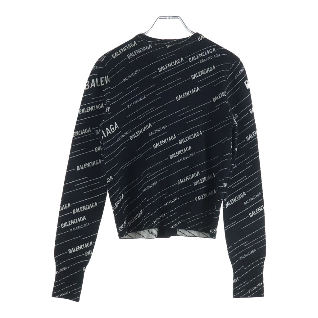 BALENCIAGA(バレンシアガ) マルチロゴ ストライプ ジャガード クルー 