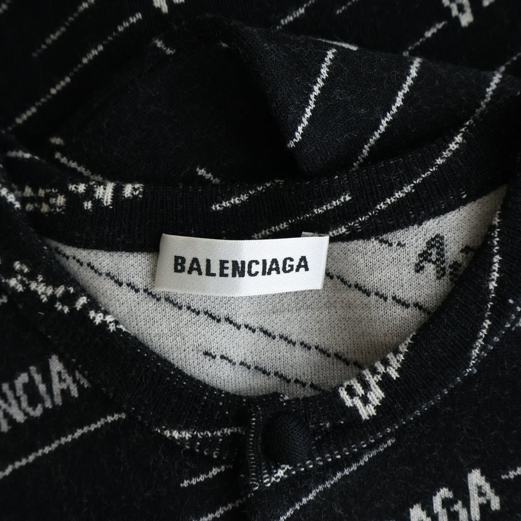 BALENCIAGA(バレンシアガ) マルチロゴ ストライプ ジャガード クルー 