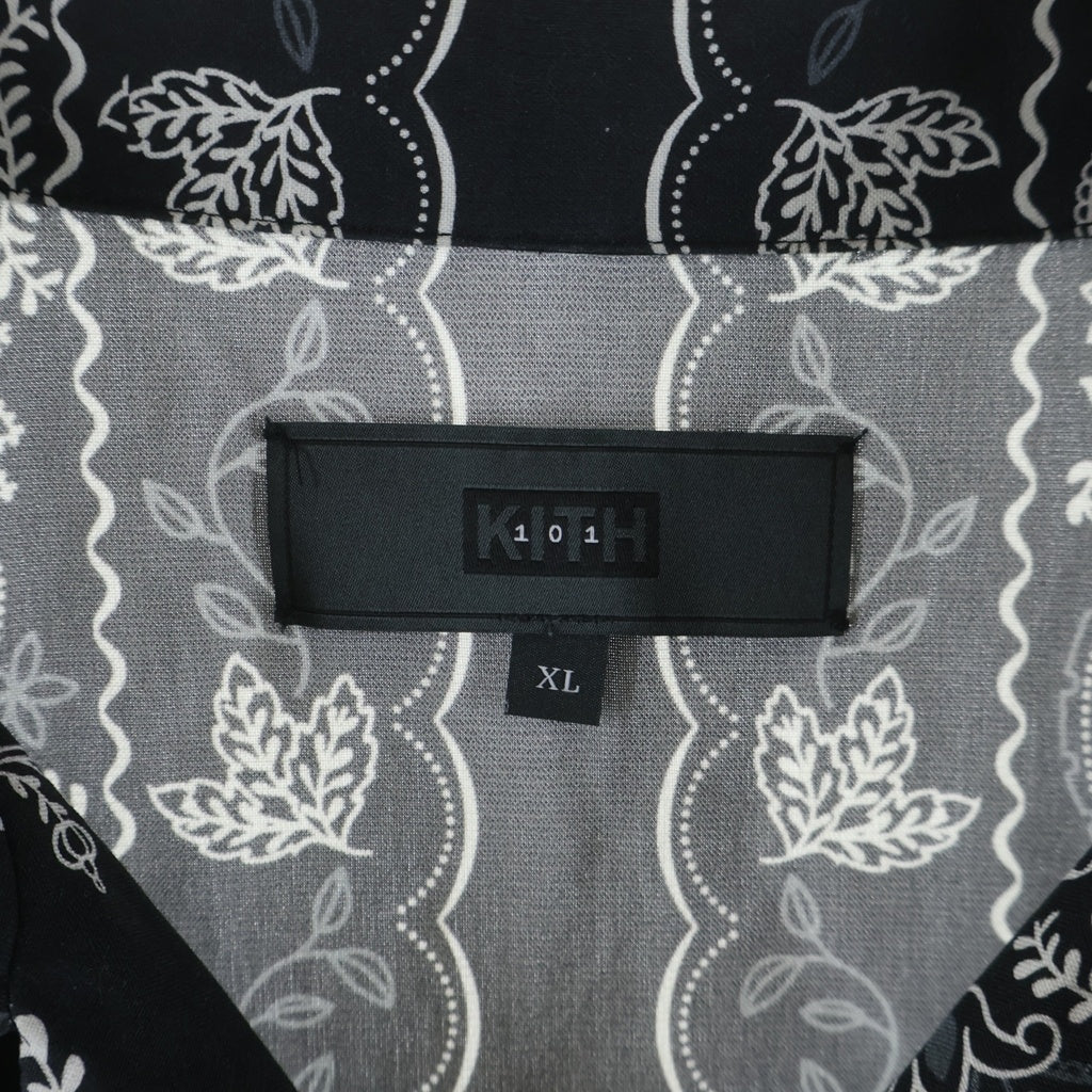KITH(キス) ペイズリー柄 長袖シャツ ブラック 24-050-060-0007-1-0