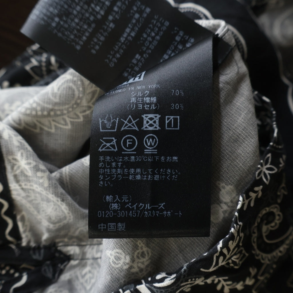 KITH(キス) ペイズリー柄 長袖シャツ ブラック 24-050-060-0007-1-0