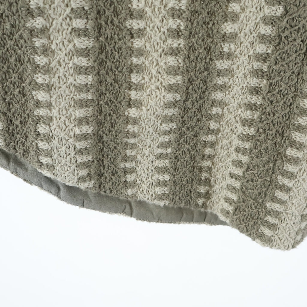 KITH(キス) Geo Crochet Warner Pullover ボタンクロージャー ニット半袖Tシャツカットソー ベージュ/カーキ 26-071-060-0008-2-0