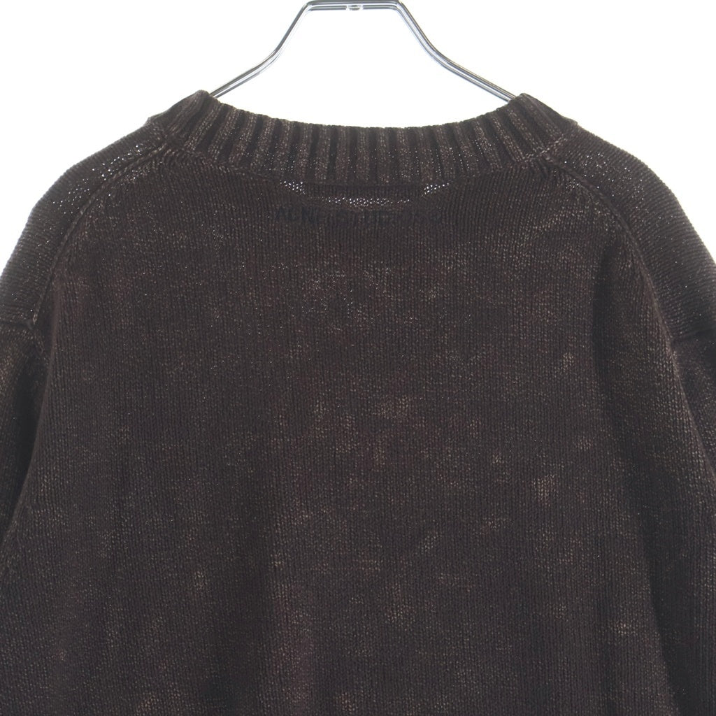 Acne Studios(アクネ ストゥディオズ) Wash Crew Knit ウォッシュドニット 長袖セーター B60296 ブラウン