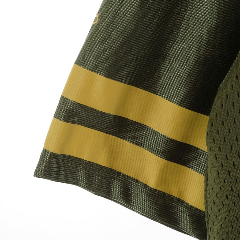 EXAMPLE(エグザンプル) MESHSATIN FOOTBALL S/S メッシュサテン フットボールシャツ カーキ