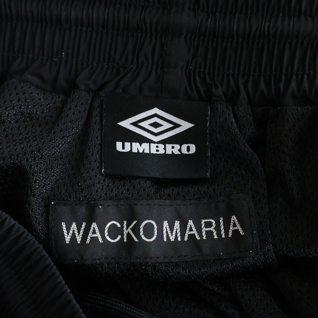 WACKO MARIA(ワコマリア) 26SS ×UMBRO TRACK PANTS ロゴ刺繍 トラックパンツ ブラック 26SS-WMO-UB02