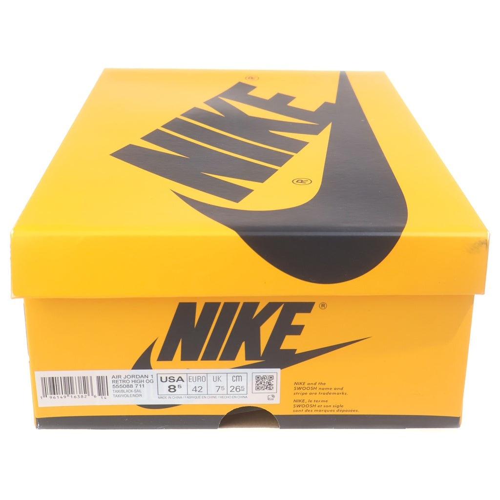 NIKE(ナイキ) AIR JORDAN 1 RETRO HIGH OG TAXI 555088-711 エアジョーダン 1 レトロ タクシー ハイカットスニーカー イエロー/ブラック US8.5/26.5cm