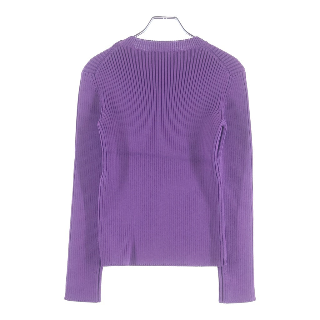 BALENCIAGA(バレンシアガ) 22SS ロゴパッチ クルーネック リブニットセーター パープル 691969 T5169 レディース