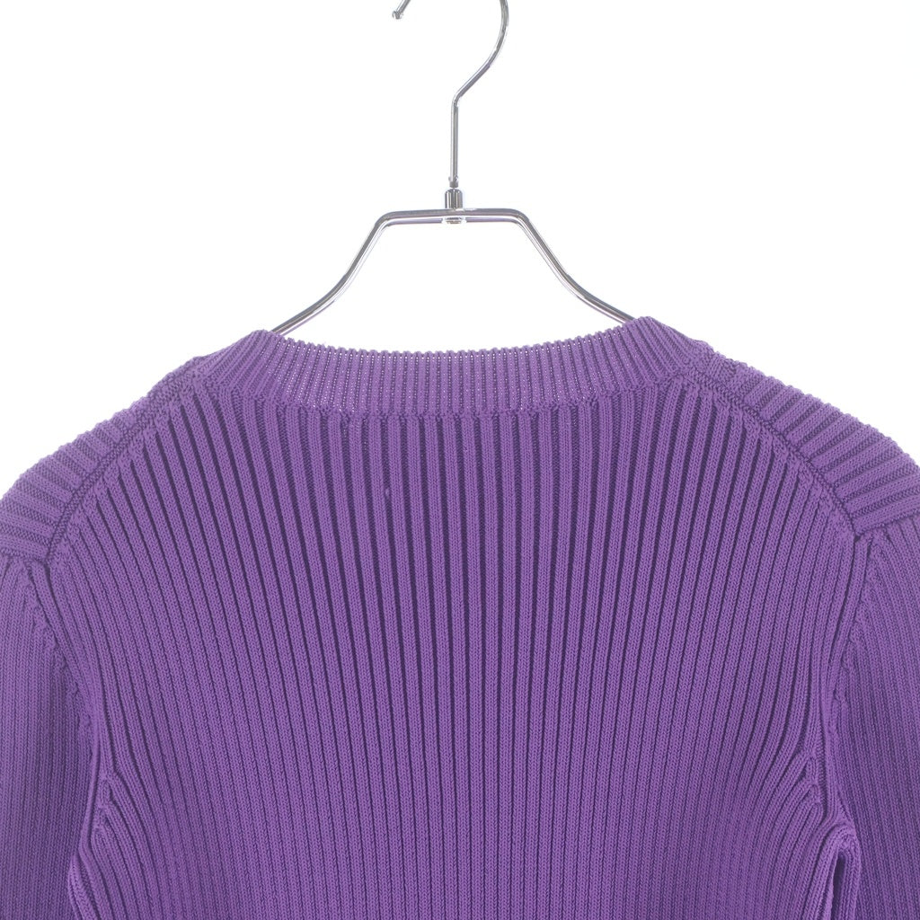 BALENCIAGA(バレンシアガ) 22SS ロゴパッチ クルーネック リブニットセーター パープル 691969 T5169 レディース