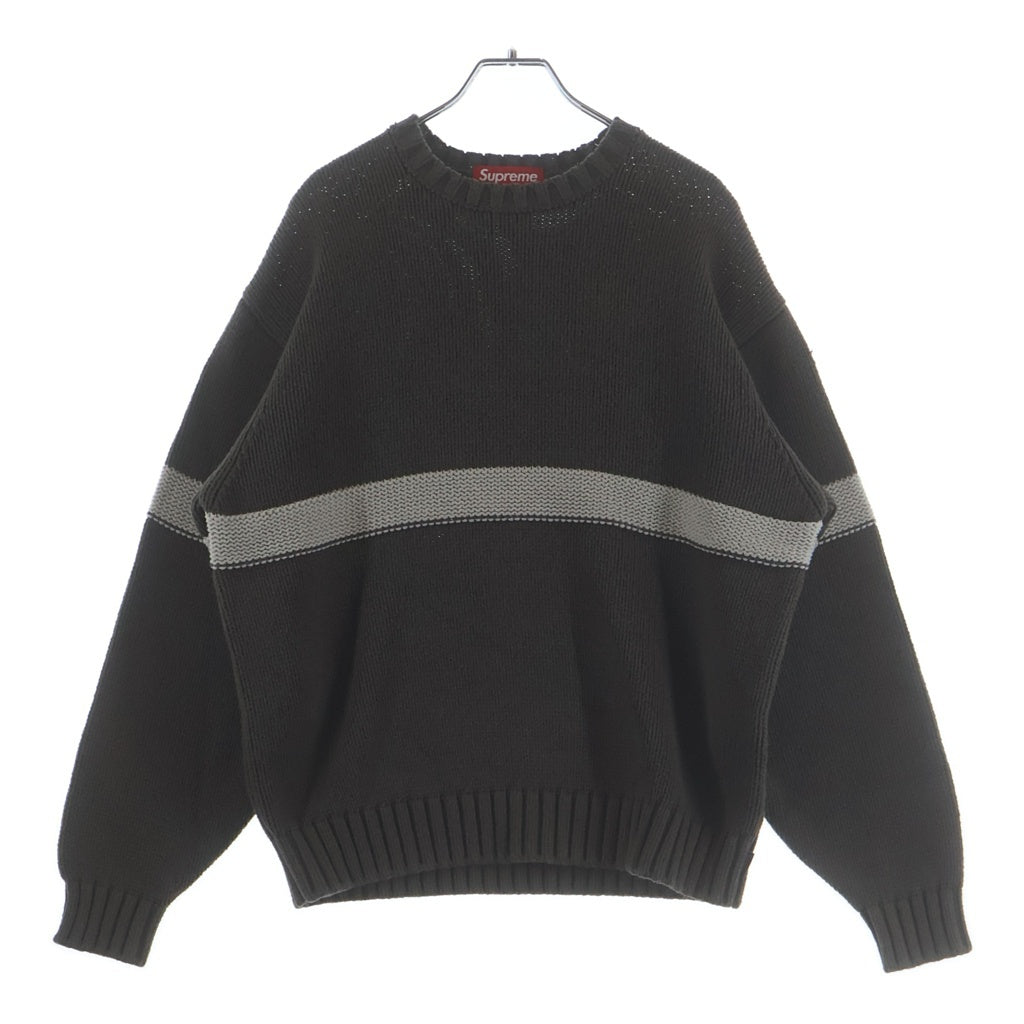 SUPREME(シュプリーム) 25SS Tonal Applique Sweater バックロゴ クルーネック ニット セーター ブラウン