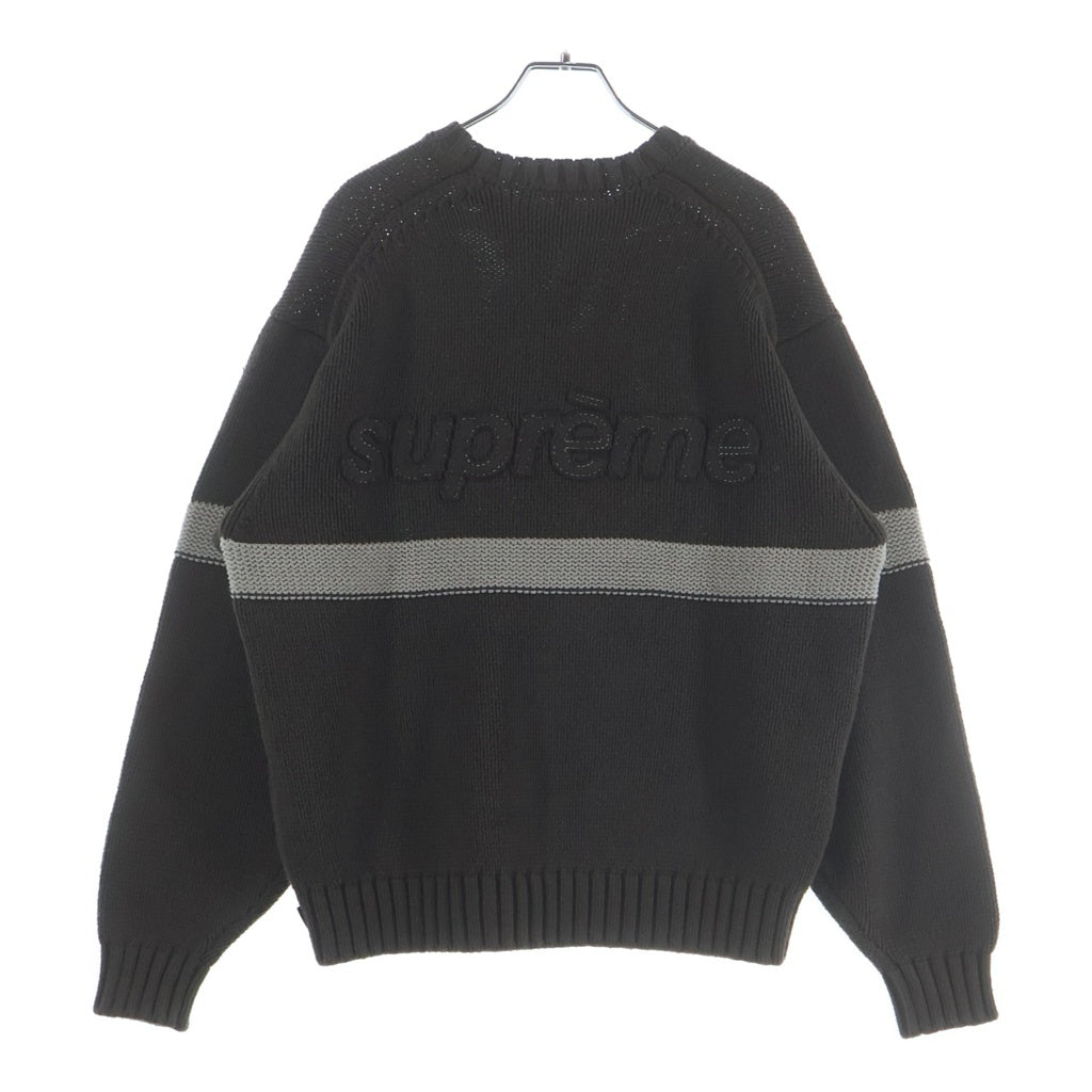 SUPREME(シュプリーム) 25SS Tonal Applique Sweater バックロゴ クルーネック ニット セーター ブラウン