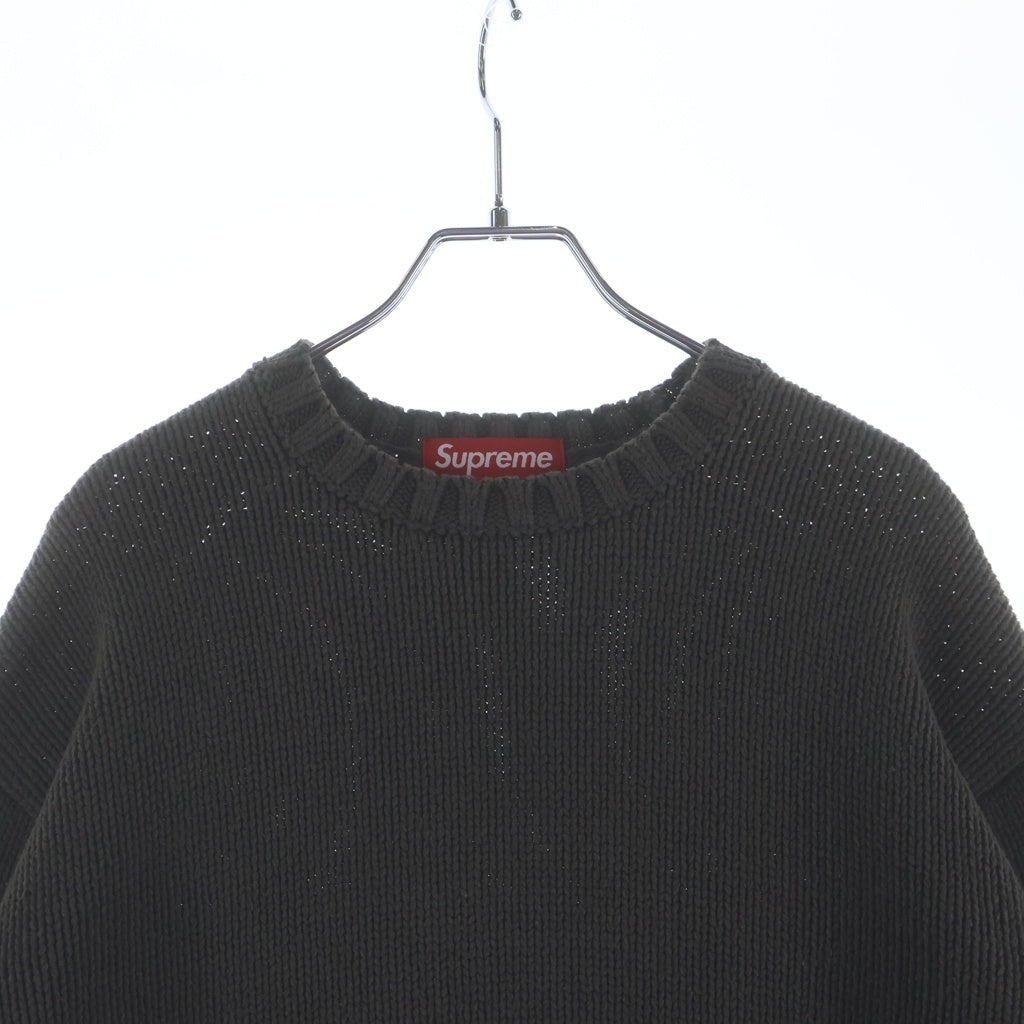 SUPREME(シュプリーム) 25SS Tonal Applique Sweater バックロゴ クルーネック ニット セーター ブラウン