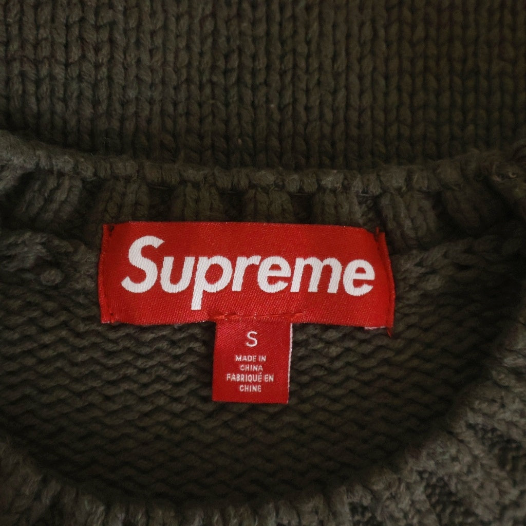 SUPREME(シュプリーム) 25SS Tonal Applique Sweater バックロゴ クルーネック ニット セーター ブラウン