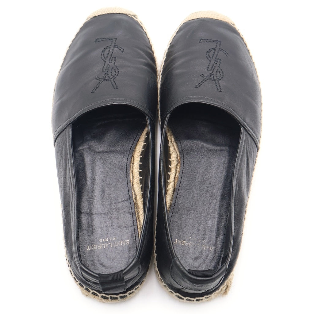 SAINT LAURENT PARIS(サンローランパリ) フロントロゴ刺繍ローカットスニーカー レザーシューズ 471740 B3400 1000 ブラック