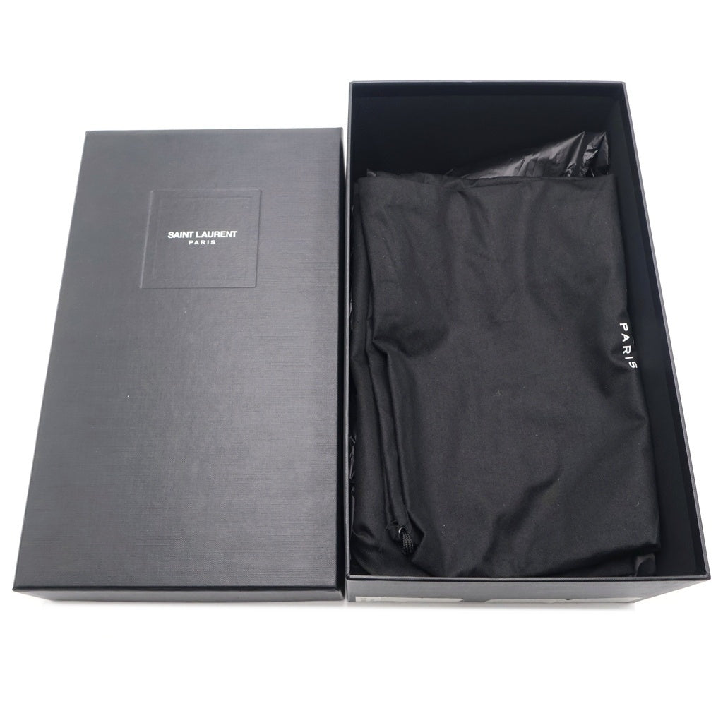 SAINT LAURENT PARIS(サンローランパリ) フロントロゴ刺繍ローカットスニーカー レザーシューズ 471740 B3400 1000 ブラック