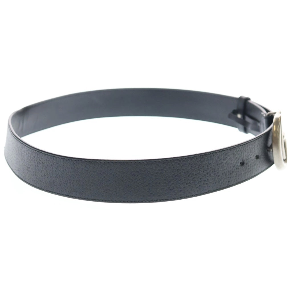 GUCCI(グッチ) GGマーモント レザーベルト ブラック シルバー金具 406831
