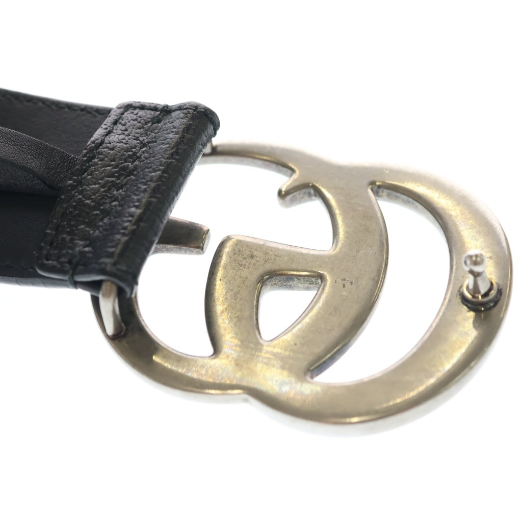 GUCCI(グッチ) GGマーモント レザーベルト ブラック シルバー金具 406831