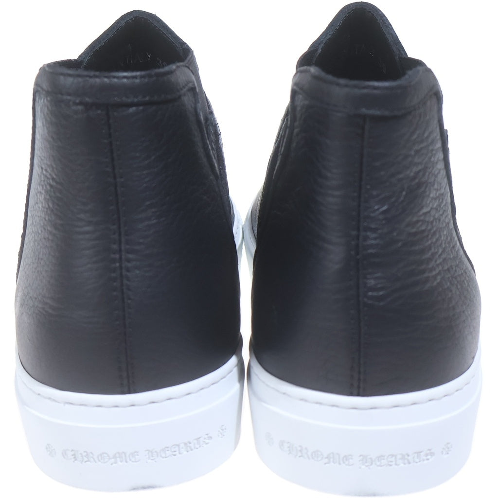 CHROME HEARTS(クロムハーツ) Mid-Top Leather Slip-Ons ミッドトップ スリッポン ミドルカットスニーカー ブラック