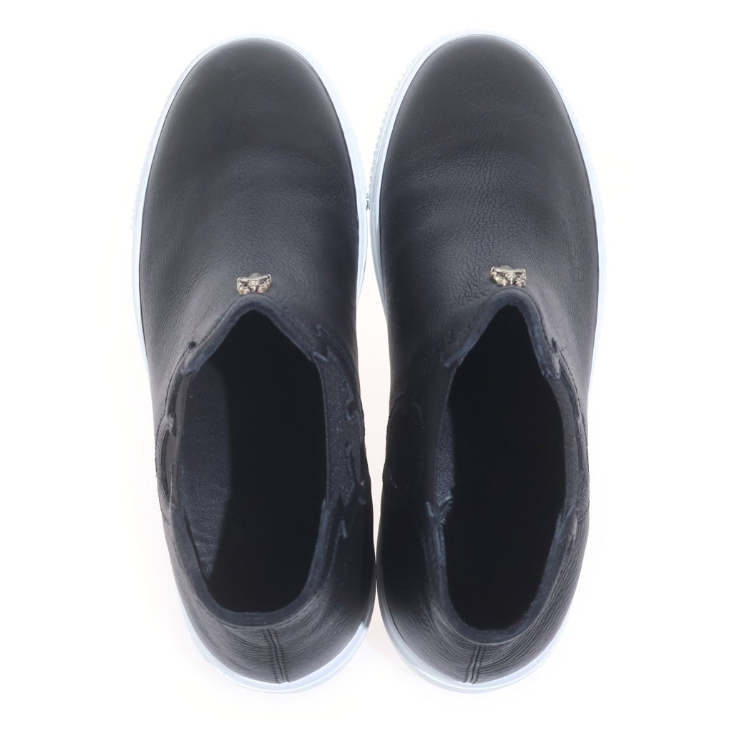 CHROME HEARTS(クロムハーツ) Mid-Top Leather Slip-Ons ミッドトップ スリッポン ミドルカットスニーカー ブラック